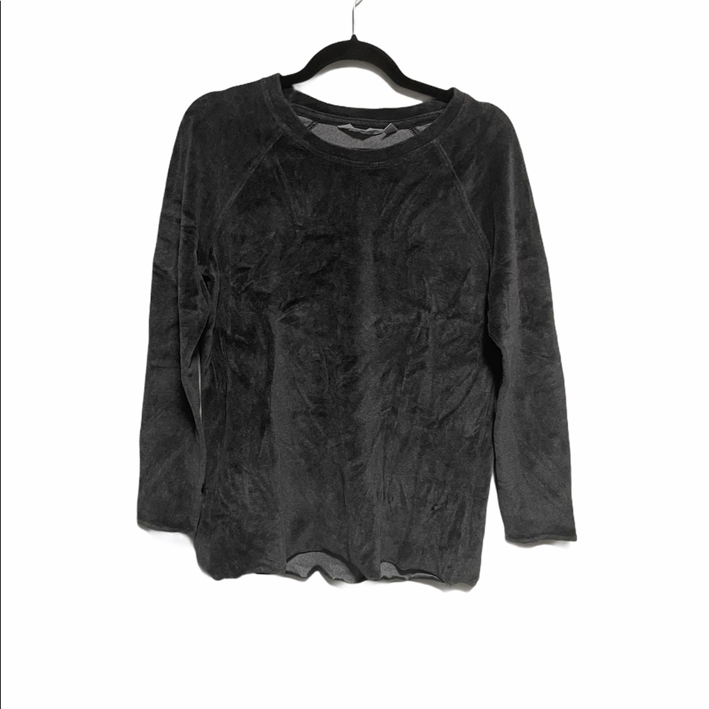 Athleta Grey Velour Long Sleeve